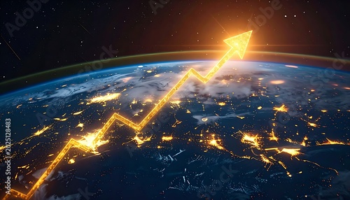 Global Economic Growth Concept at Night.