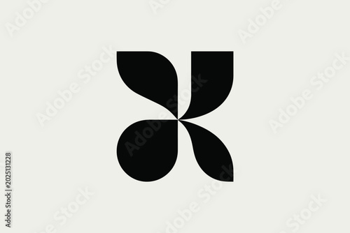 Black Abstract Logo on White Background