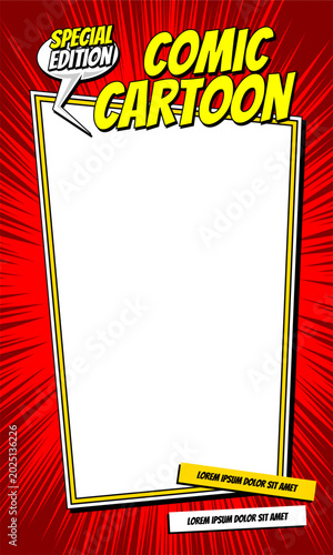 Εκτύπωση καμβά Comic magazine cartoon background art
