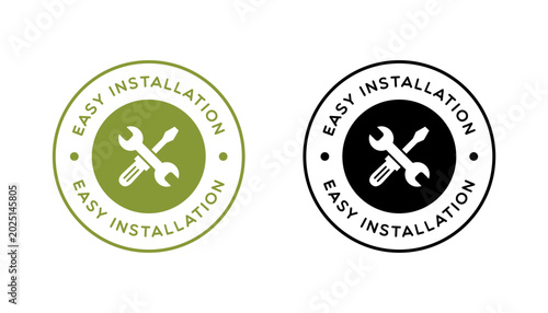 Vector Easy Installation Badge Label