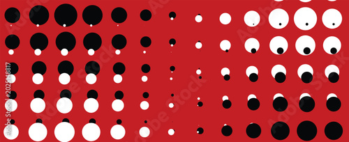 Foto Set the points to create an abstract circle, black dots arranged in geometric rows