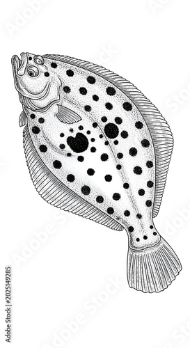 Isolated Flatfish Illustrat...