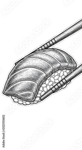 Isolated Hand Drawn Sushi N...