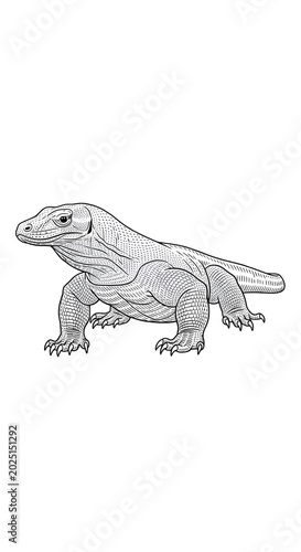 Isolated Komodo Dragon Reptile Illustration On Transparent Background