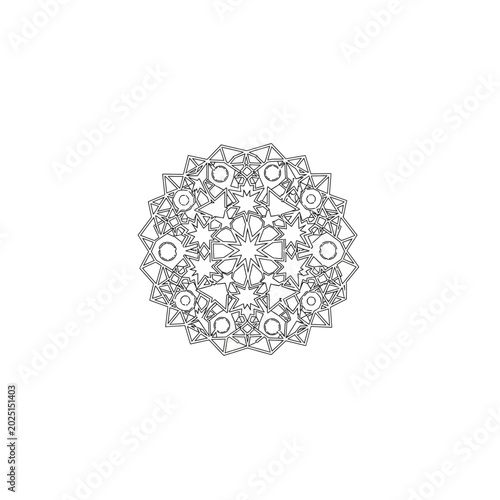Complex abstract geometric star pattern graphic illustration with geometric