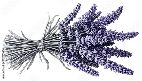 Isolated Lavender Bouquet Purple Flower Bunch Transparent Background