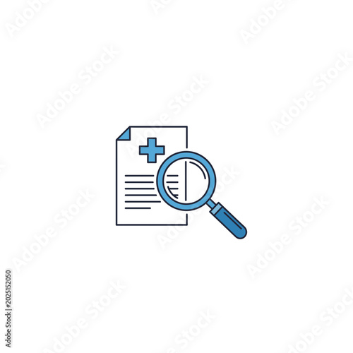Medical report document analysis with magnifying glass document magnifying
