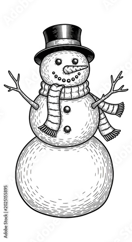 Isolated Snowman Illustrati...