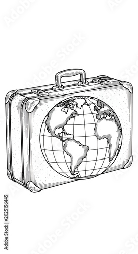 Isolated Suitcase With Glob...