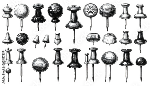 Isolated Vintage Thumbtack ...