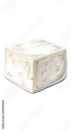 Isolated White Feta Cheese ...