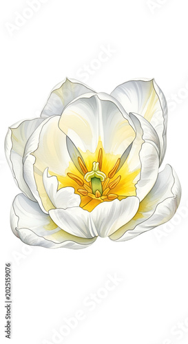 Isolated White Tulip Flower...