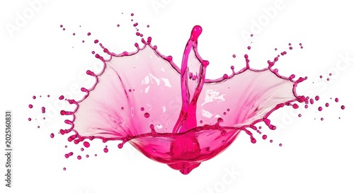 Pink liquid splash isolated on white background