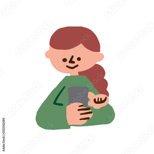 Illustration of a woman using her smartphone