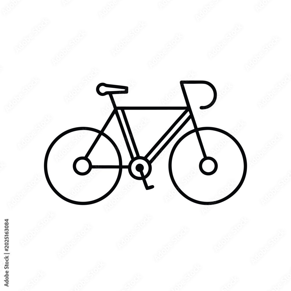 Fototapeta premium Minimalist Black and White Bicycle Icon