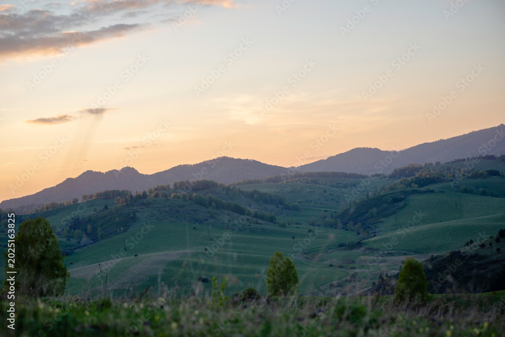 Fototapeta premium sunset in the mountains