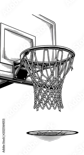 Line Art Basketball Hoop an...