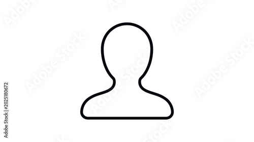 Minimalistic outline of a person icon isolated on white background