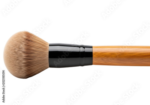 Premium Fluffy Cosmetic Makeup Brush with Wooden Handle Isolated