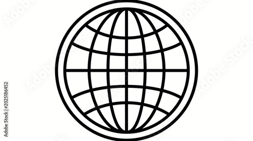 Graphic representation of a globe in a minimalist style