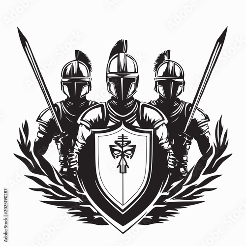 Konstfotografi Byzantine Empire Military Shield Logo Vector Illustration