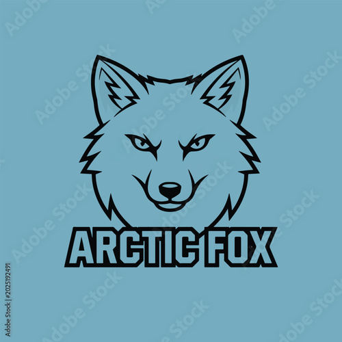arctic fox esports mascot logo clean design