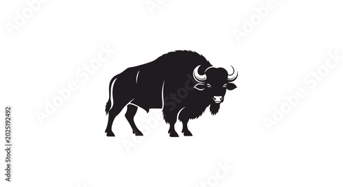 Foto Black silhouette of a bull animal.