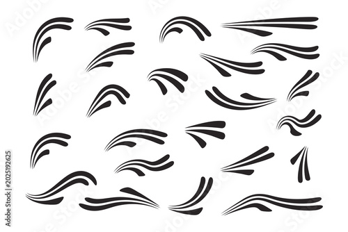 Black abstract brush stroke decorative swirls Doodle Accent Ray Burst Word Emphasis

