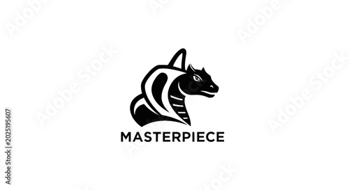 Foto Black and white dog head logo.