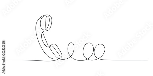 Photos Continuous single line drawing of a telephone handset