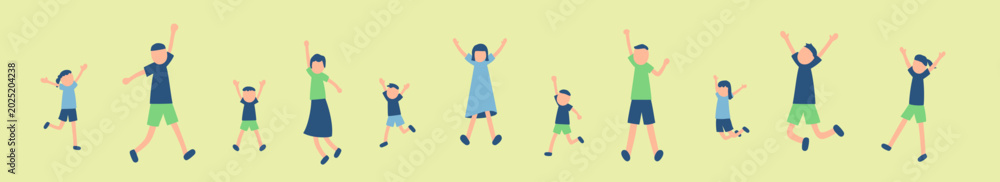 Foto 楽しむ人々のイラストセット