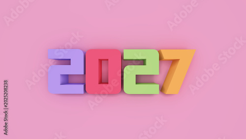 New Year 2027 Creative Design Concept - 3D Rendered Image