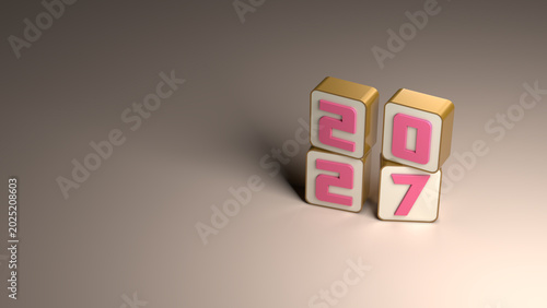 New Year 2027 Creative Design Concept - 3D Rendered Image