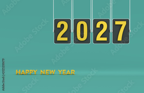 New Year 2027 Creative Design Concept - 3D Rendered Image
