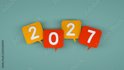 New Year 2027 Creative Design Concept with notification icon