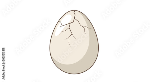 Cracked egg illustration on white background for design and concept use