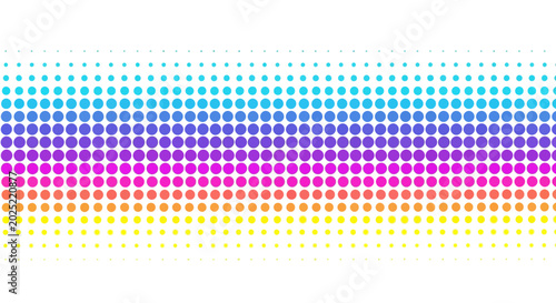 Colorful halftone dot gradient pattern on white background