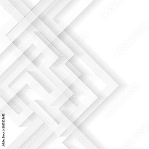 Minimal White Geometric Abstract Background with Clean Layered Shapes