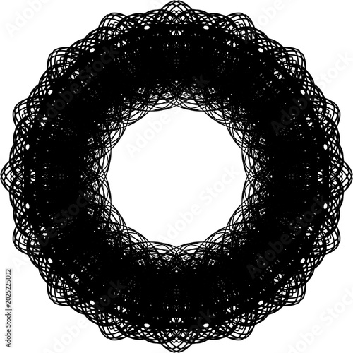Intricate Circular Mandala Line Art Frame
