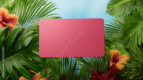Gift card tropics copy space