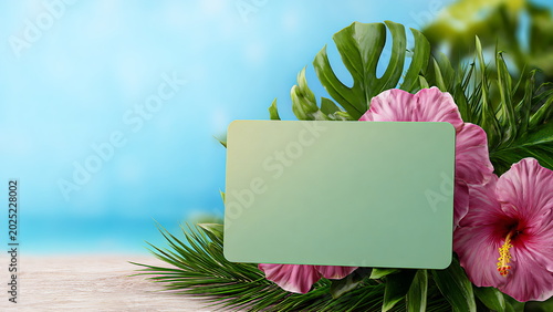 Gift card tropics copy space
