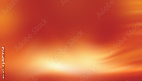 Quadro su tela Abstract fiery orange and yellow background with soft glowing light streaks and warm tones