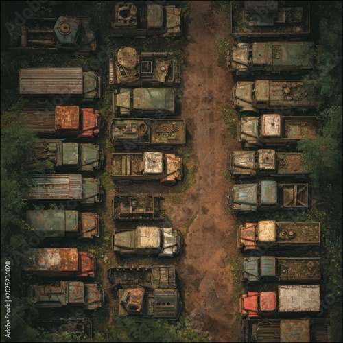 Abandoned military vehicle storage yard 2