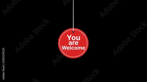You’re welcome Hanging Tag Animation