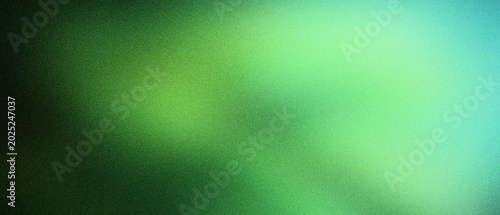 Fotografie Abstract green gradient background with grainy texture, soft emerald and lime light leak effect for modern graphic design, blurred organic glow wallpaper with dark shadows and teal accents