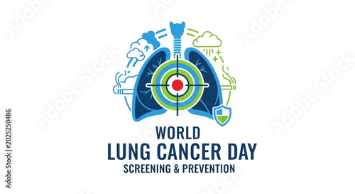 Quadro su tela World Lung Cancer Day Awareness Graphic