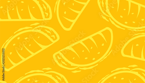 Taco Seamless Pattern. Hand Drawn Mexican Food Background. Minimal Doodle Style.