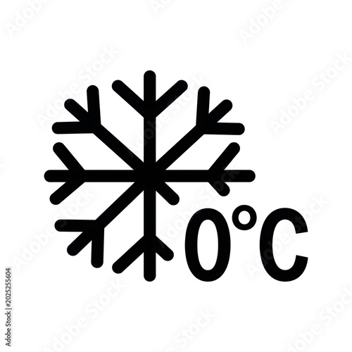 snow flack  show the temperature of freezing point like zero degree centigrade 