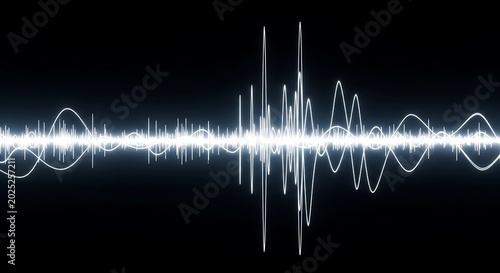 Sound Waveform on Dark Background.