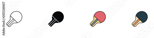 Canvas Print Table tennis and ping pong racket icon set
